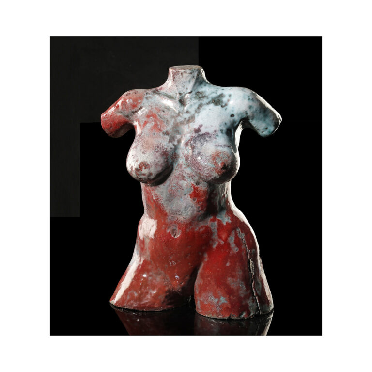 當代名家 陶瓷雕塑 女體半身像 作者疑似馬浩