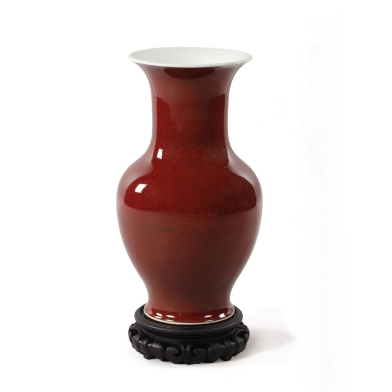 古陶瓷 釉裡紅 紅釉觀音瓶 款大清康熙年製