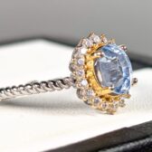 天然藍寶石戒 斯里蘭卡 Pastel blue 無燒 1.60CT 台大證書