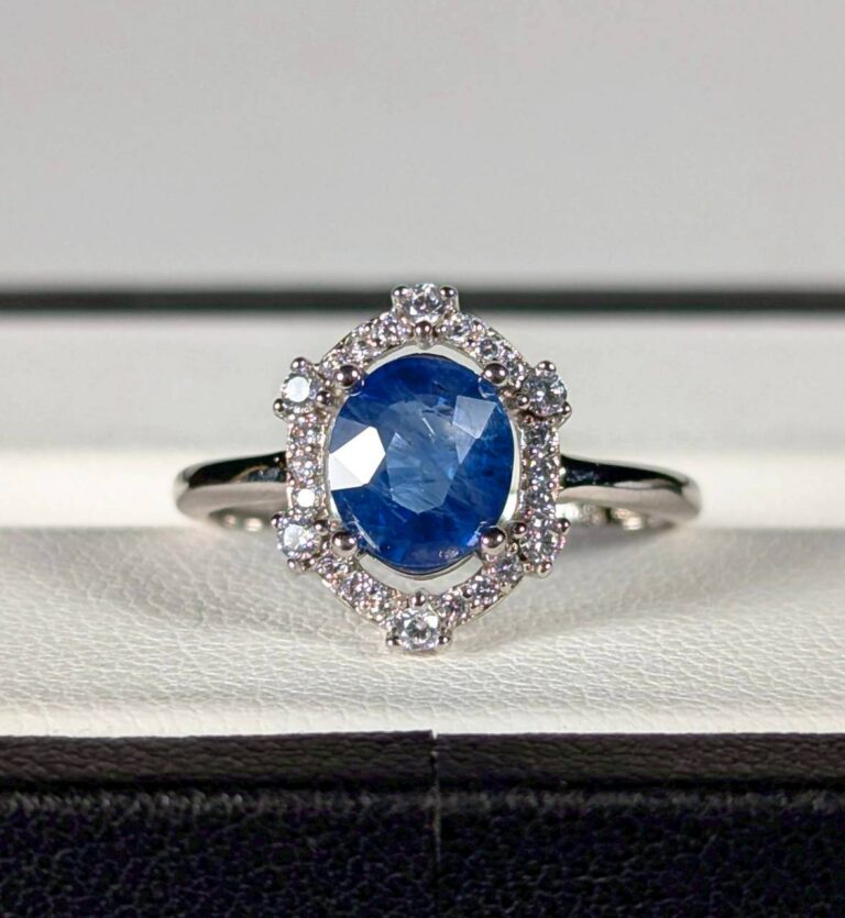 天然藍寶石戒 斯里蘭卡 矢車菊藍 戒指 1.54CT 台大證書