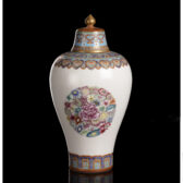 古陶瓷 琺琅彩 團花紋 帶蓋梅瓶 款大清雍正