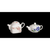 早期陶瓷 水點梅花 藍月季 茶壺 中南海懷仁堂 1962