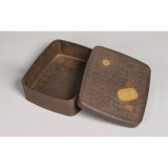 老件 日本 沉金蒔繪 亂菊古泉紋 漆盒 明治時代