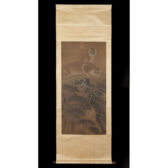 古畫水墨 絹本設色 立軸 雙豹圖 明代宮廷畫家 武英殿錦衣 蕭海山